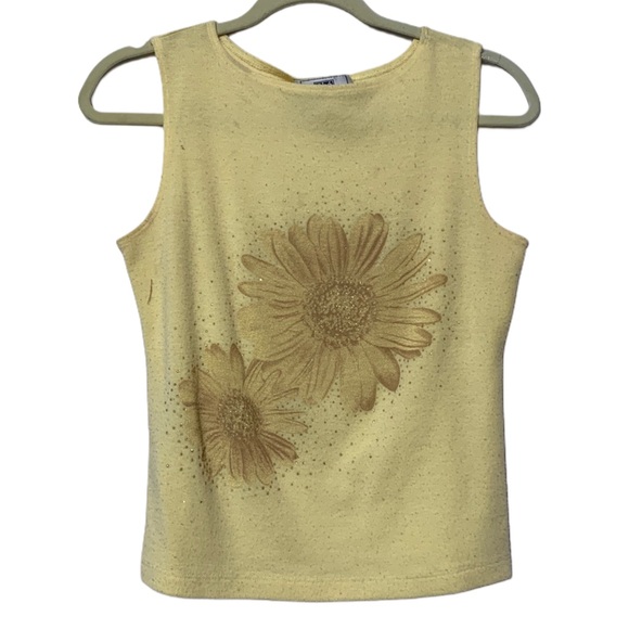 Vintage Tops - Vintage Obe Yellow Sunflower Tank Top